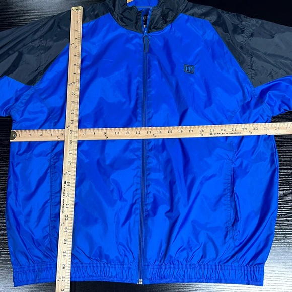 Vintage Wilson Tennis Golf Rain Windbreaker Coat Blue‎ Black Zip Up - Picture 2 of 9